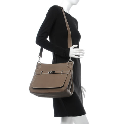 Hermes Taurillon Clemence Jypsiere 34 Etoupe 2 of 28