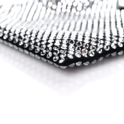 Prada Satin Crystal Metal Triangle Logo Chain Crossbody Handbag Cristal 8 of 8