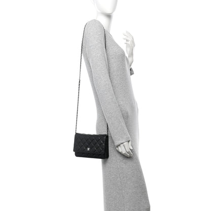 Chanel Caviar Quilted Wallet on Chain WOC Black 2 of 12