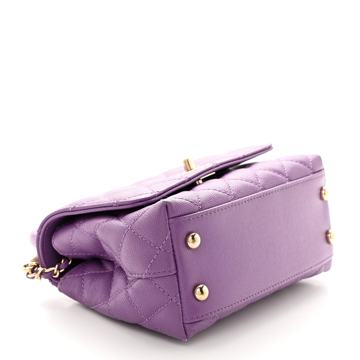 Chanel Caviar Quilted Extra Mini Coco Handle Flap Purple 4 of 10