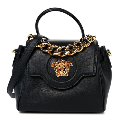 Versace Grained Calfskin Small La Medusa Top Handle Bag Black 1 of 11