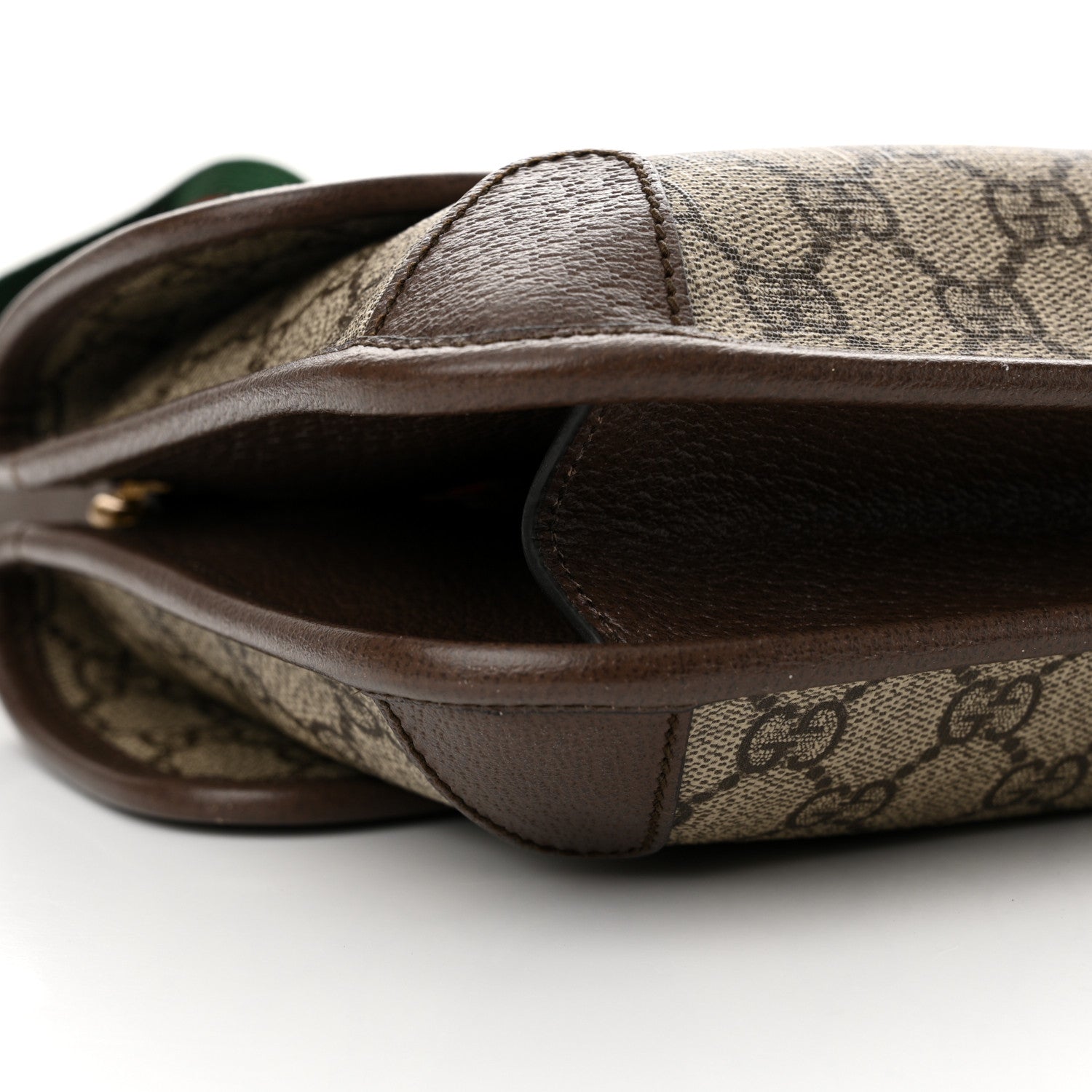 Gucci GG Supreme Monogram Web Small Neo Vintage Double Flap Messenger Bag Beige New Acero 9 of 11