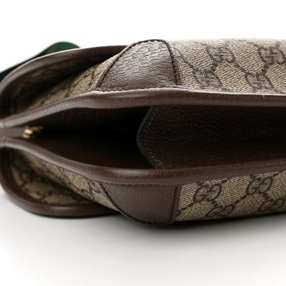 Gucci GG Supreme Monogram Web Small Neo Vintage Double Flap Messenger Bag Beige New Acero 9 of 11