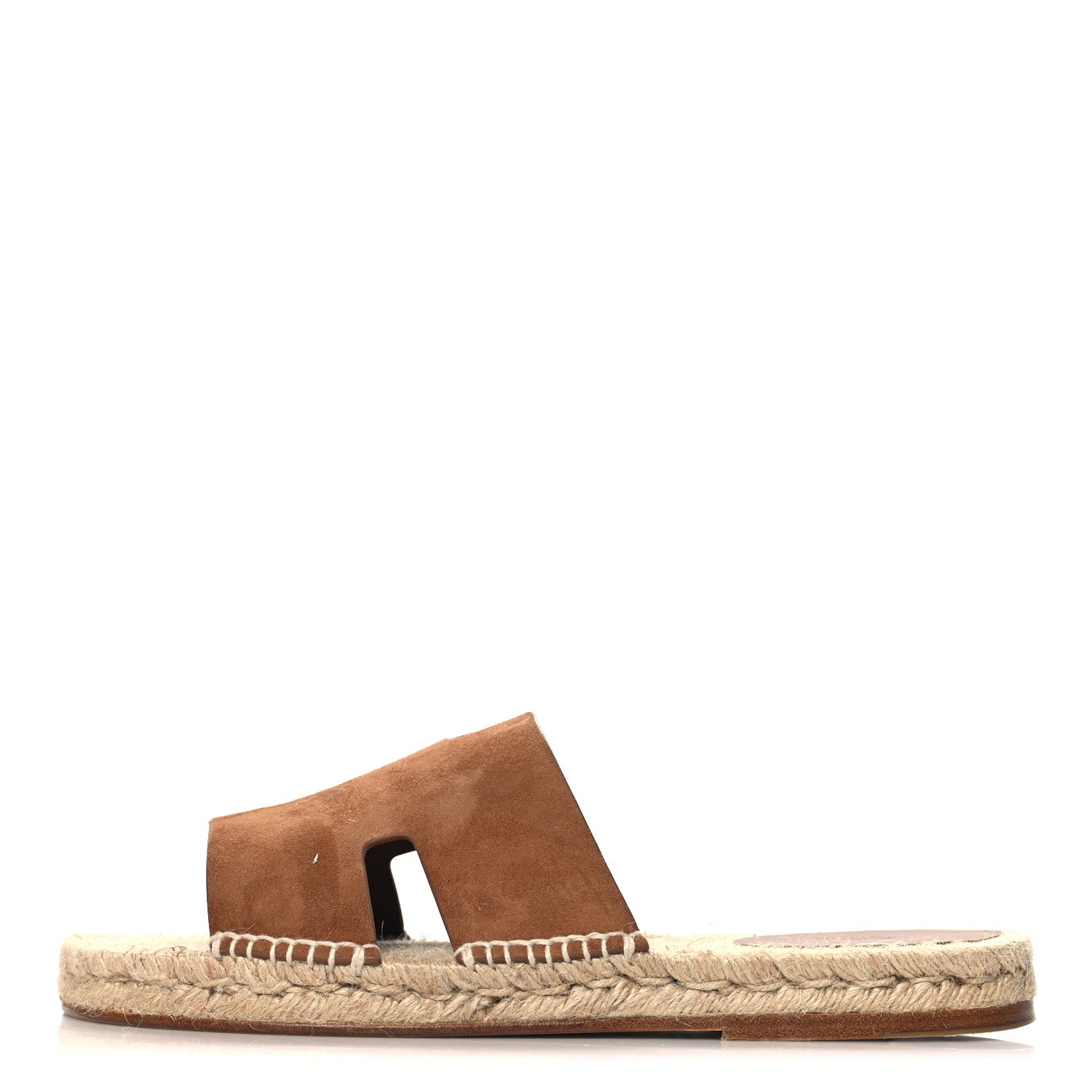 Hermes Suede Goatskin Mens Hon Antigua Espadrille Sandals 43 Brun