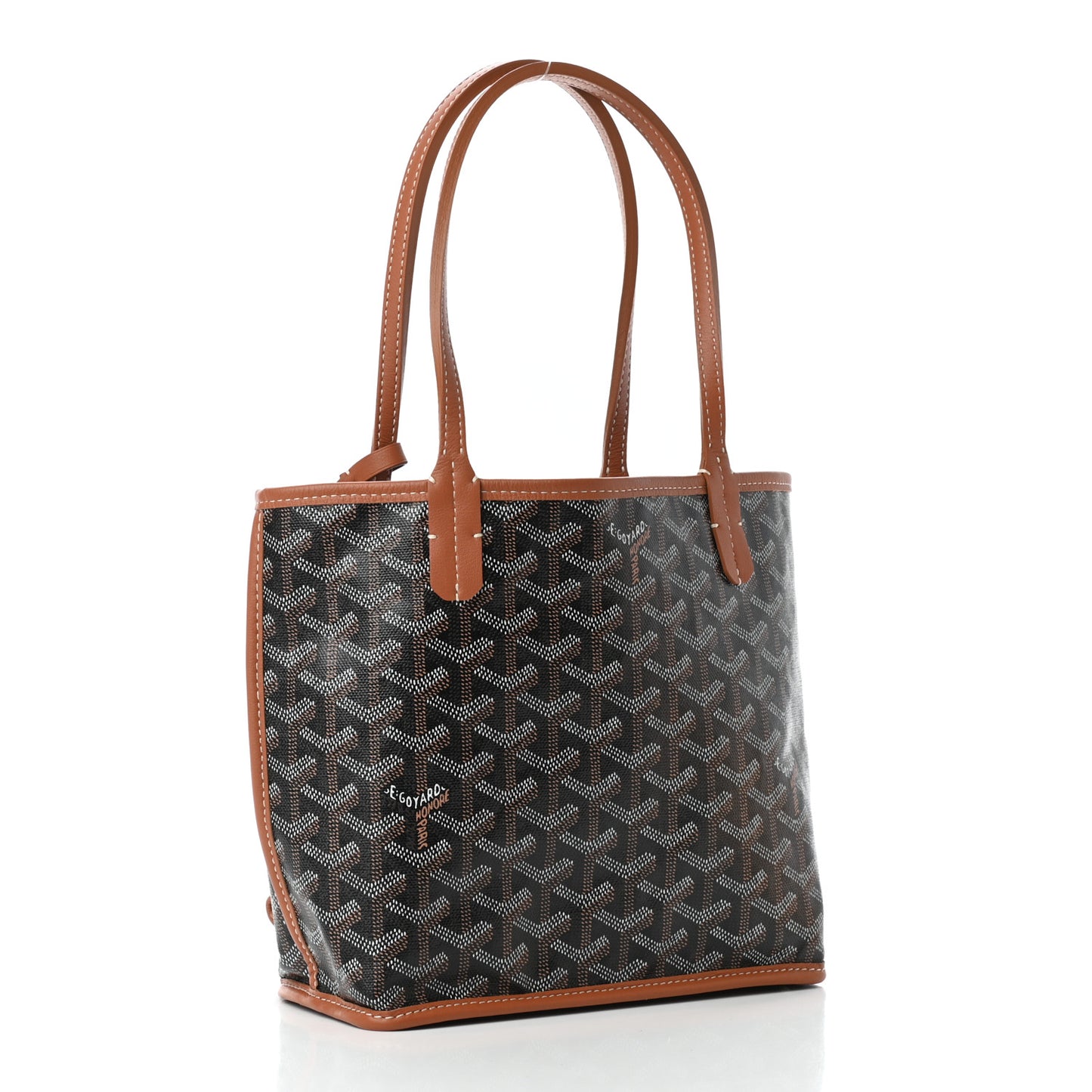 Goyardine Reversible Mini Anjou Black Gold