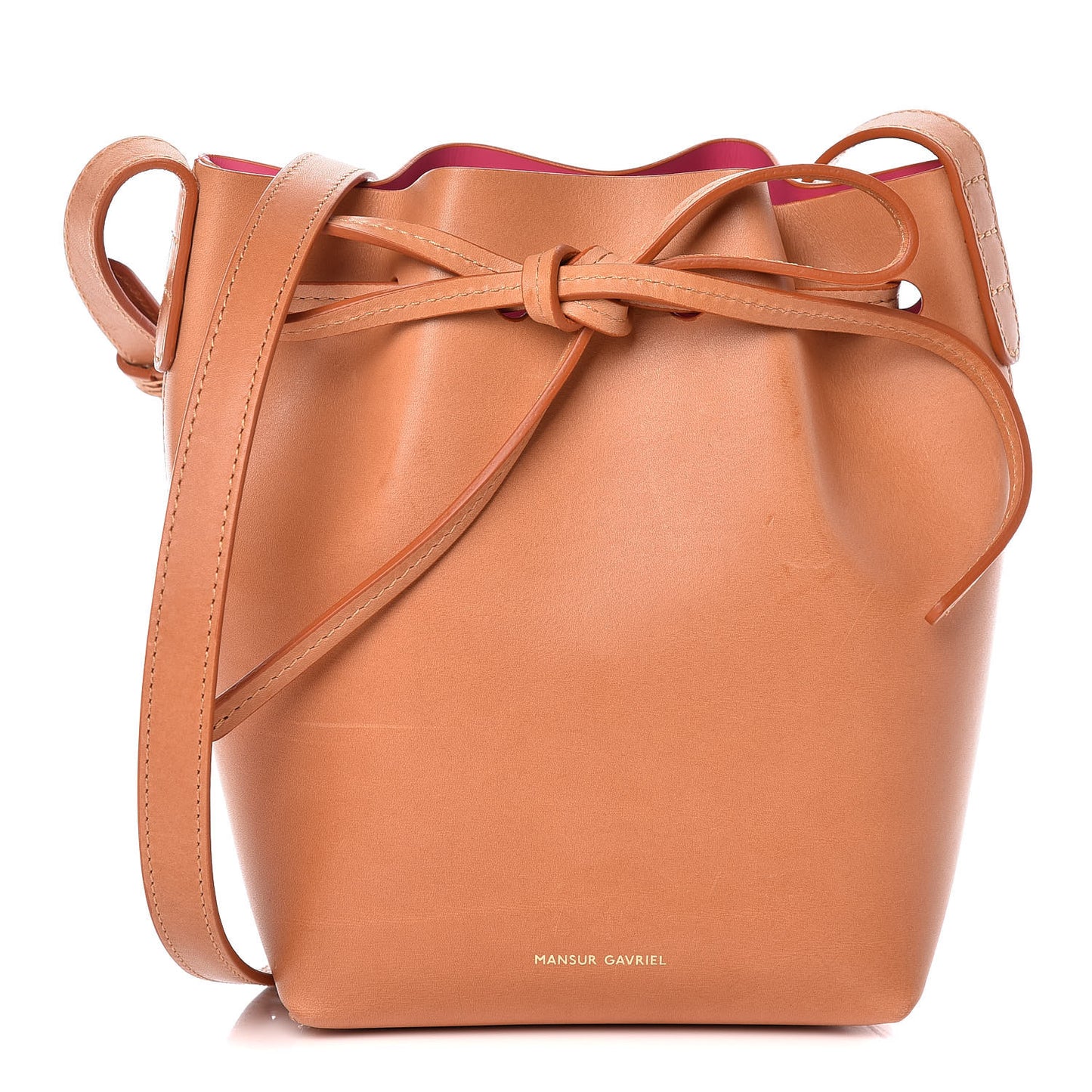 Calfskin Mini Mini Bucket Bag Cammello Dolly