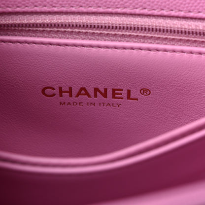 Chanel Caviar Quilted Mini Coco Chain Handle Flap Pink 6 of 12