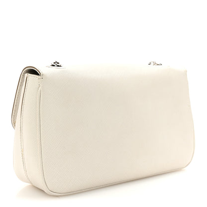 Salvatore Ferragamo Printed Calfskin Rory Chain Shoulder Bag White 3 of 9