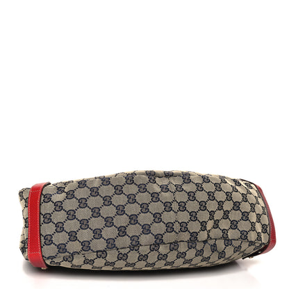Gucci Monogram Medium Abbey Shoulder Bag Navy Red 4 of 10