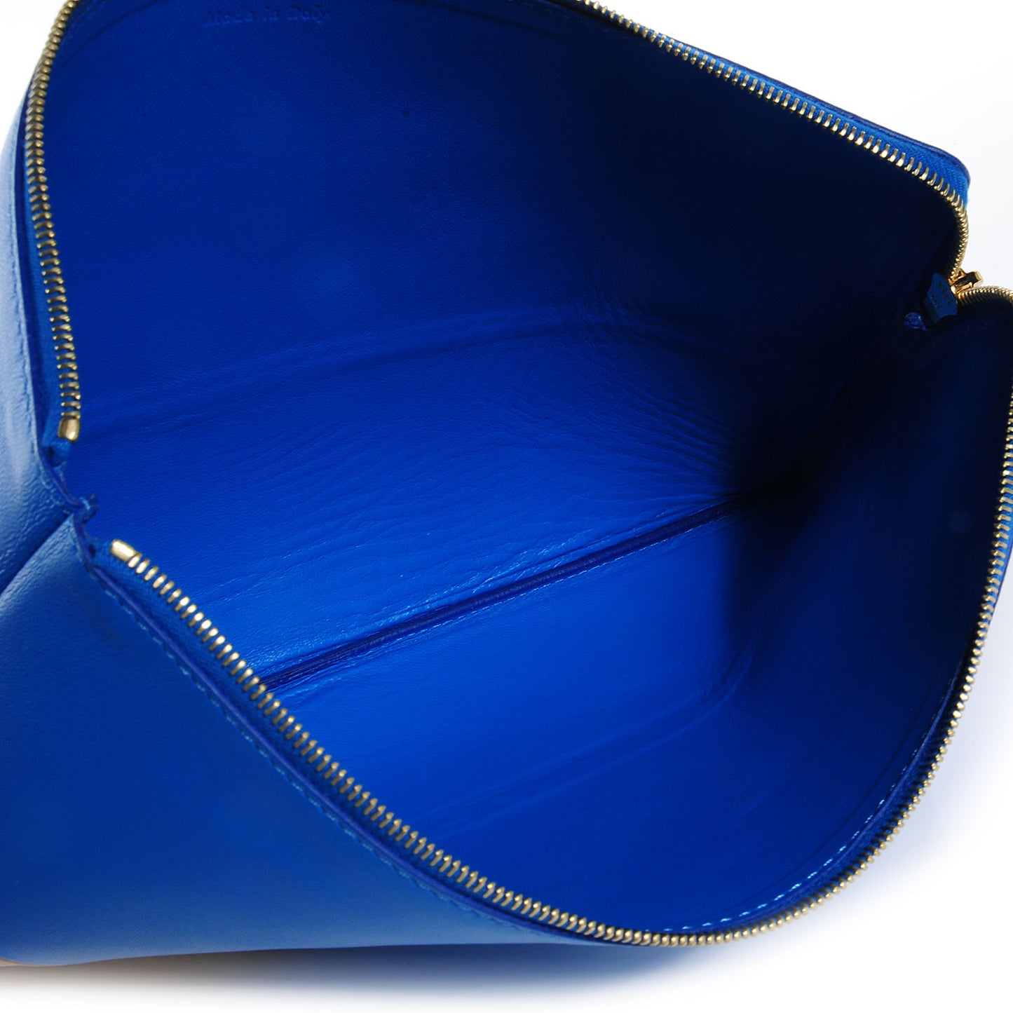 Smooth Lambskin Bi-Color Solo Clutch Pouch Royal Blue Khaki