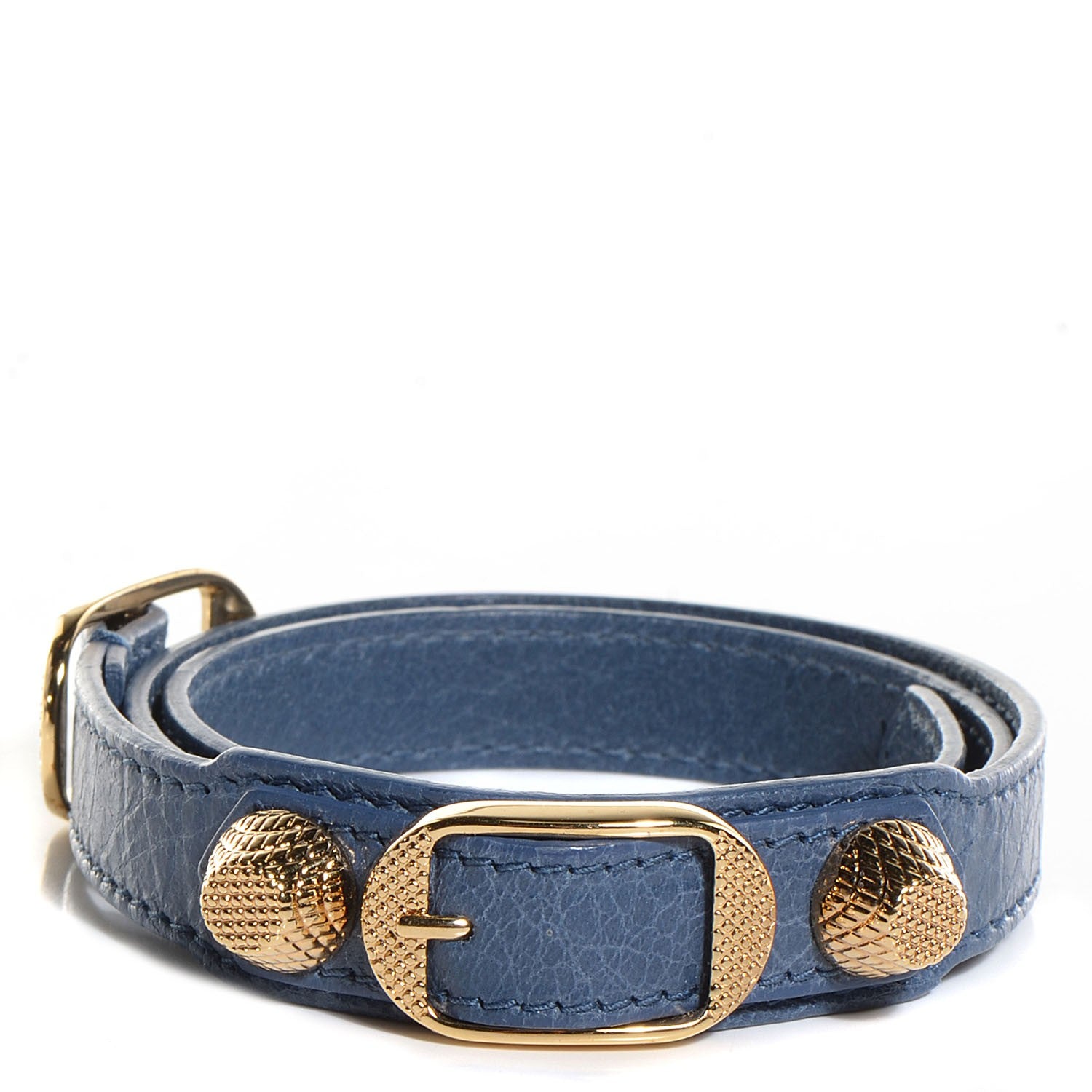 Balenciaga Agneau Arena Giant Gold Triple Tour M Braceletedium Bleu Persan 1 of 7