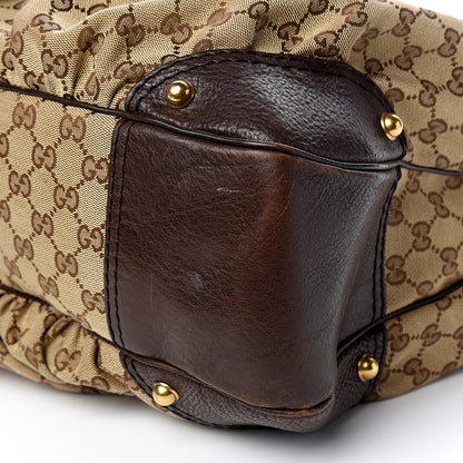 Gucci Monogram Large Jockey Hobo Dark Brown 8 of 10