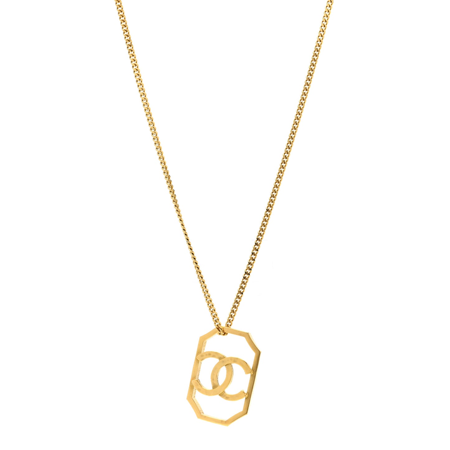 Metal CC Chain Pendant Necklace Gold