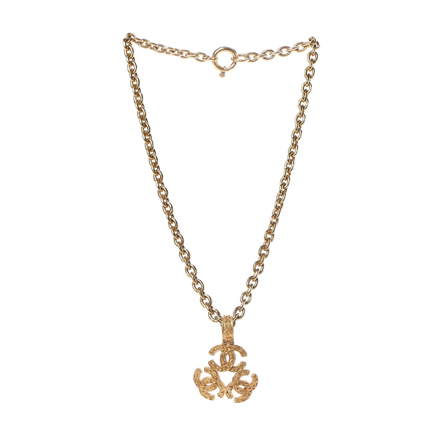 Triple CC Chain Necklace Gold