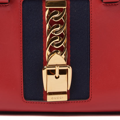 Gucci Calfskin Medium Sylvie Top Handle Tote Red 2 of 8