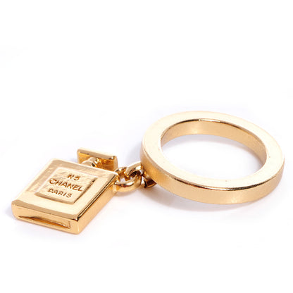 Chanel N°5 Perfume Bottle Charm Ring 6.5 Gold 4 of 5