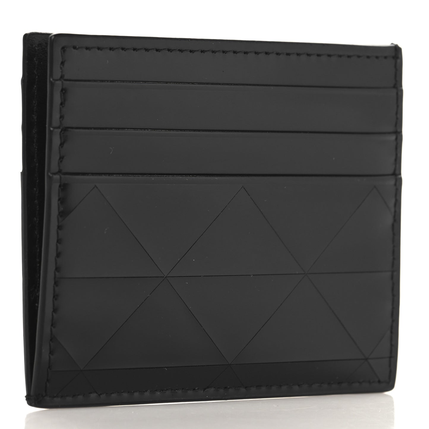 Spazzolato Triangle Patterned Card Holder Black