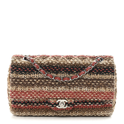 Chanel Tweed Quilted Medium Double Flap Beige Multicolor 1 of 10