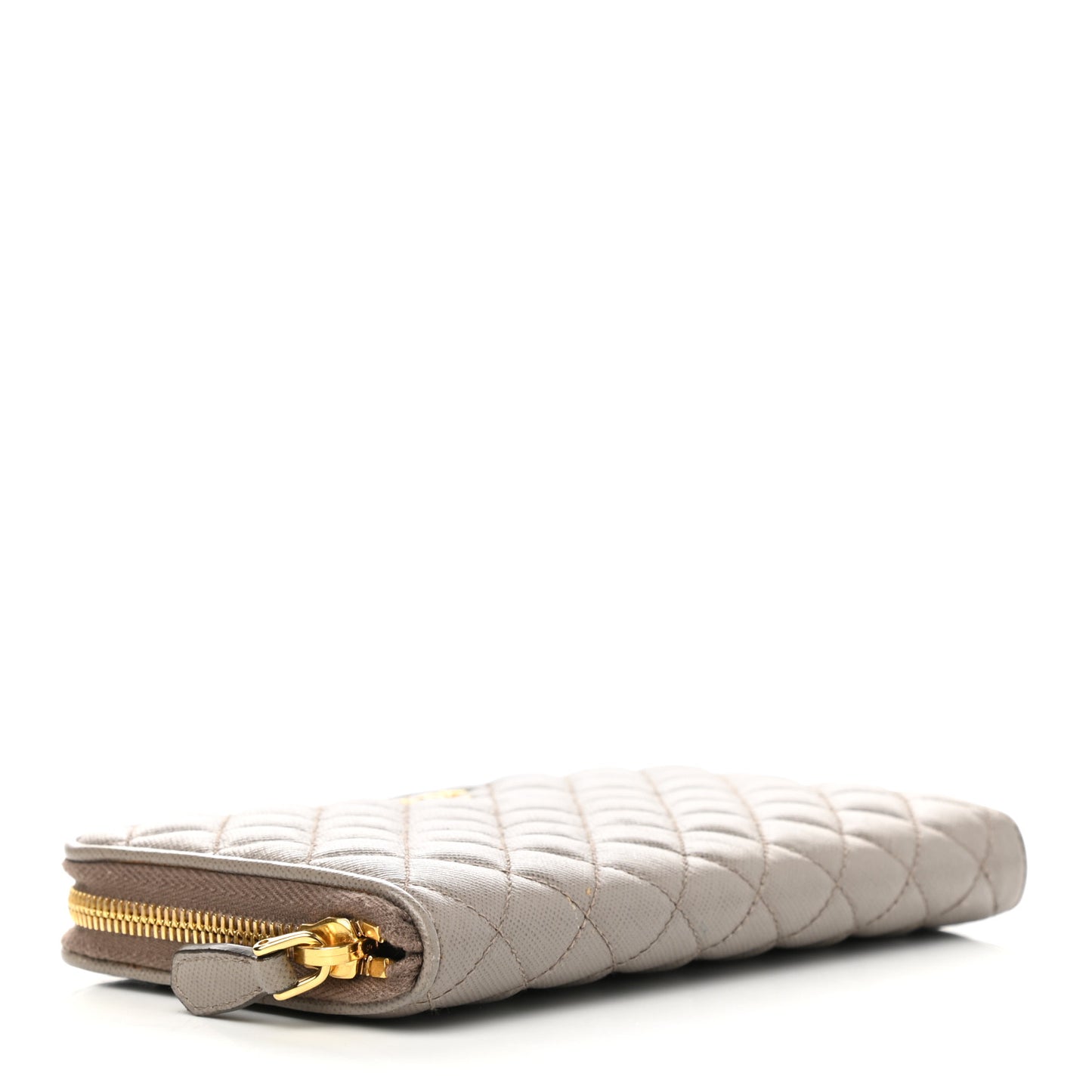 Saffiano Quilted Zip Around Wallet Argilla