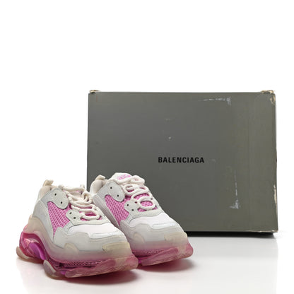 Balenciaga Fabric Mesh Clear Sole Womens Triple S Sneakers 36 White Pink 10 of 10
