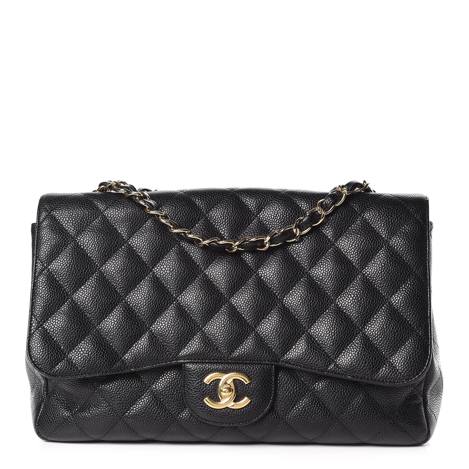 Chanel Caviar Quilted Jumbo Single Flap Black 1 of 10