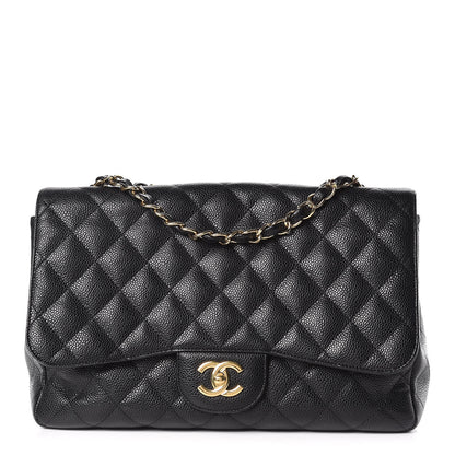 Chanel Caviar Quilted Jumbo Single Flap Black 1 of 10
