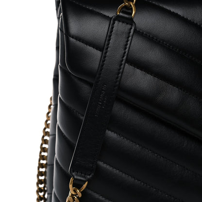 Saint Laurent Calfskin Y Quilted Monogram Medium Loulou Chain Satchel Black 9 of 12