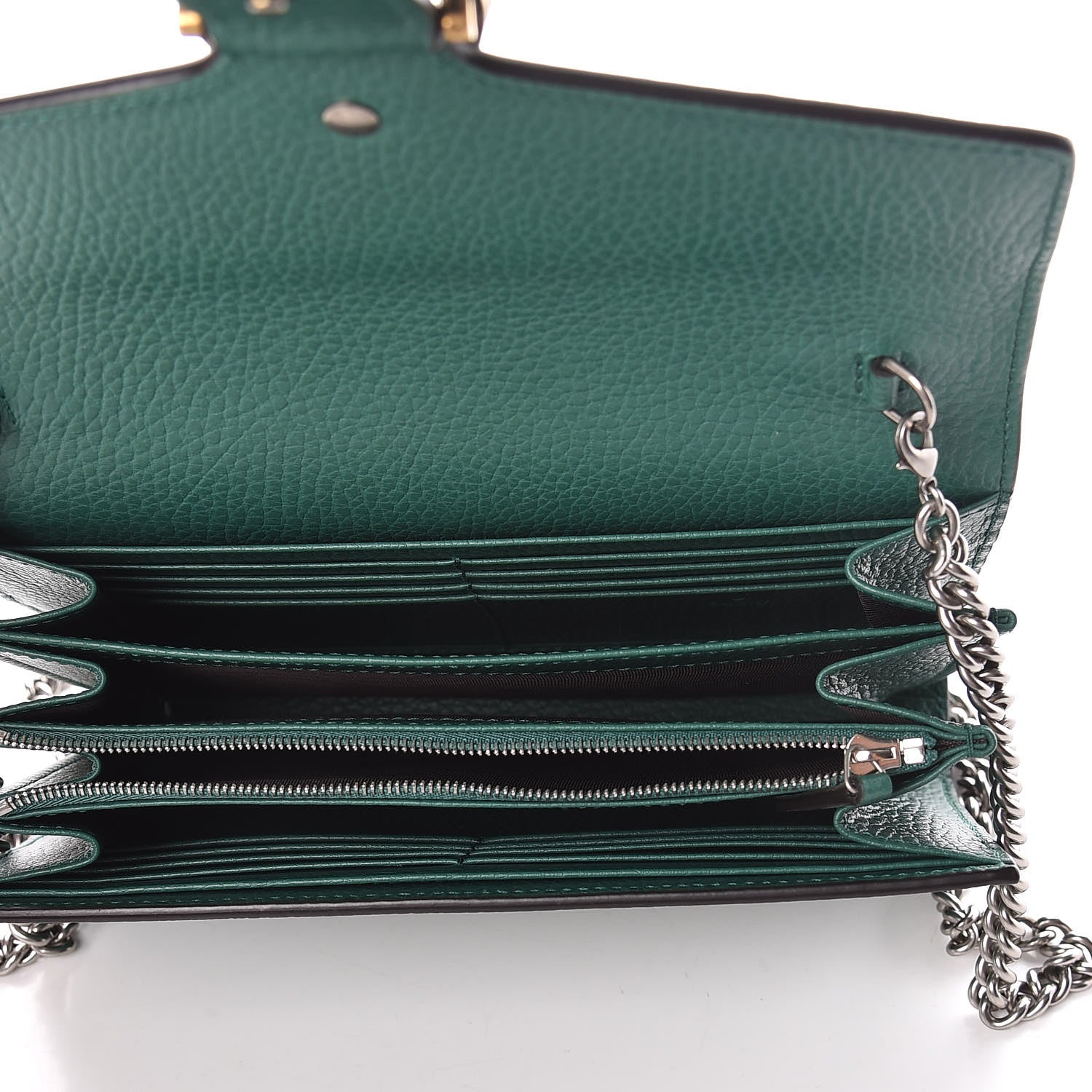Gucci Calfskin Mini Dionysus Chain Wallet Emerald 5 of 9