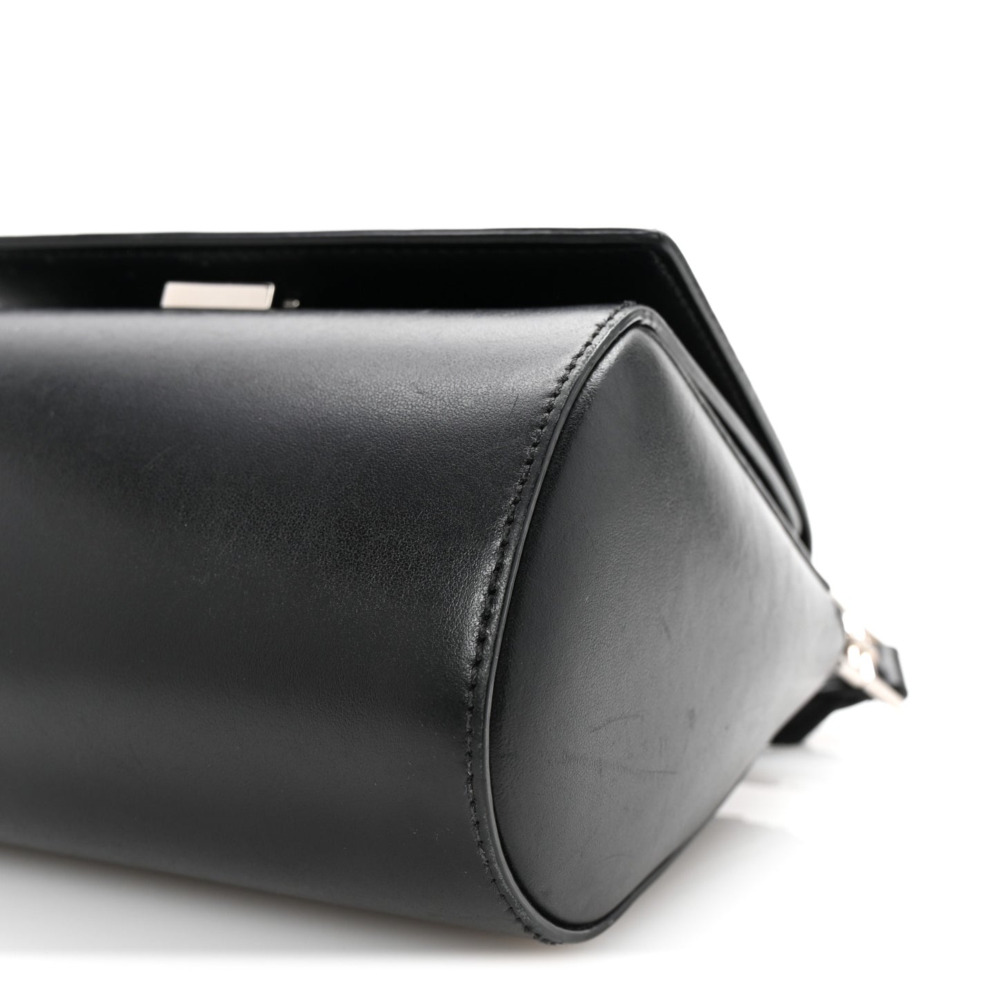 Calfskin Mini Pandora Box Logo Strap Crossbody Bag Black