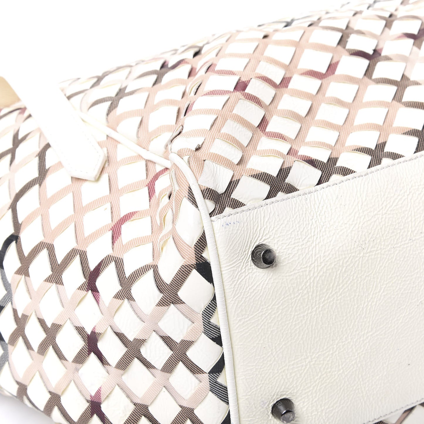 Patent Canvas Woven Nova Check Canterbury White