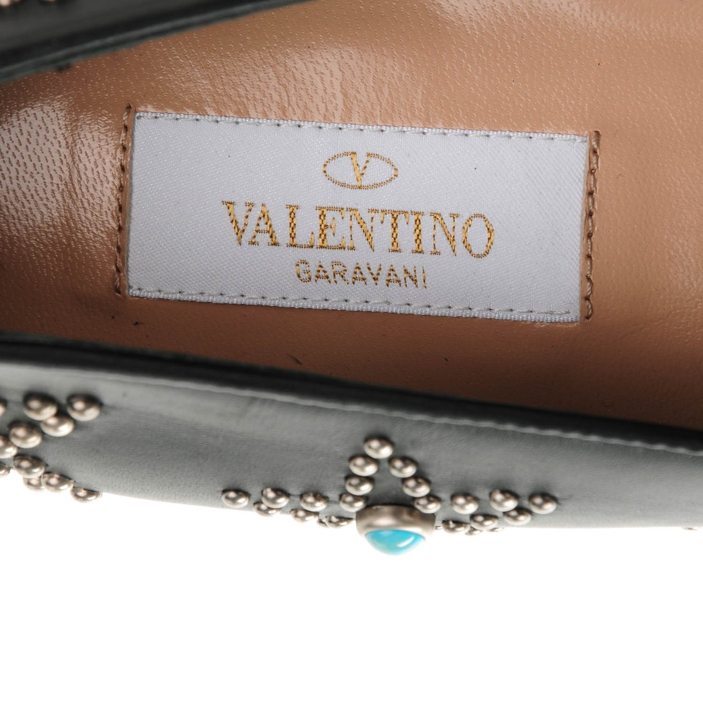 Nappa Star Studded Cabochon Loafers 35.5 Black