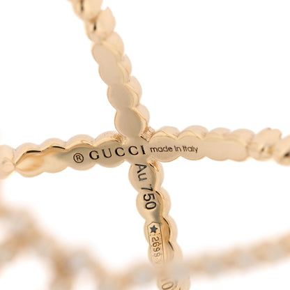 Gucci 18K Yellow Gold Diamond Running G Cross Ring 50 5.25 4 of 5