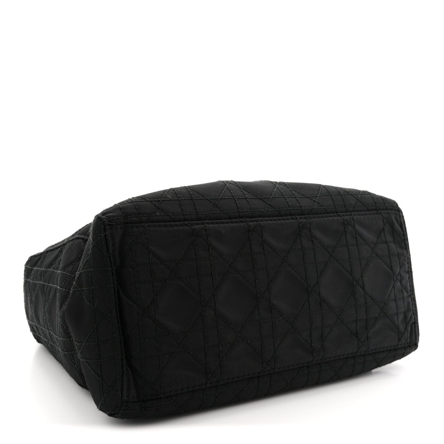 Nylon Cannage Medium Lady Dior Black