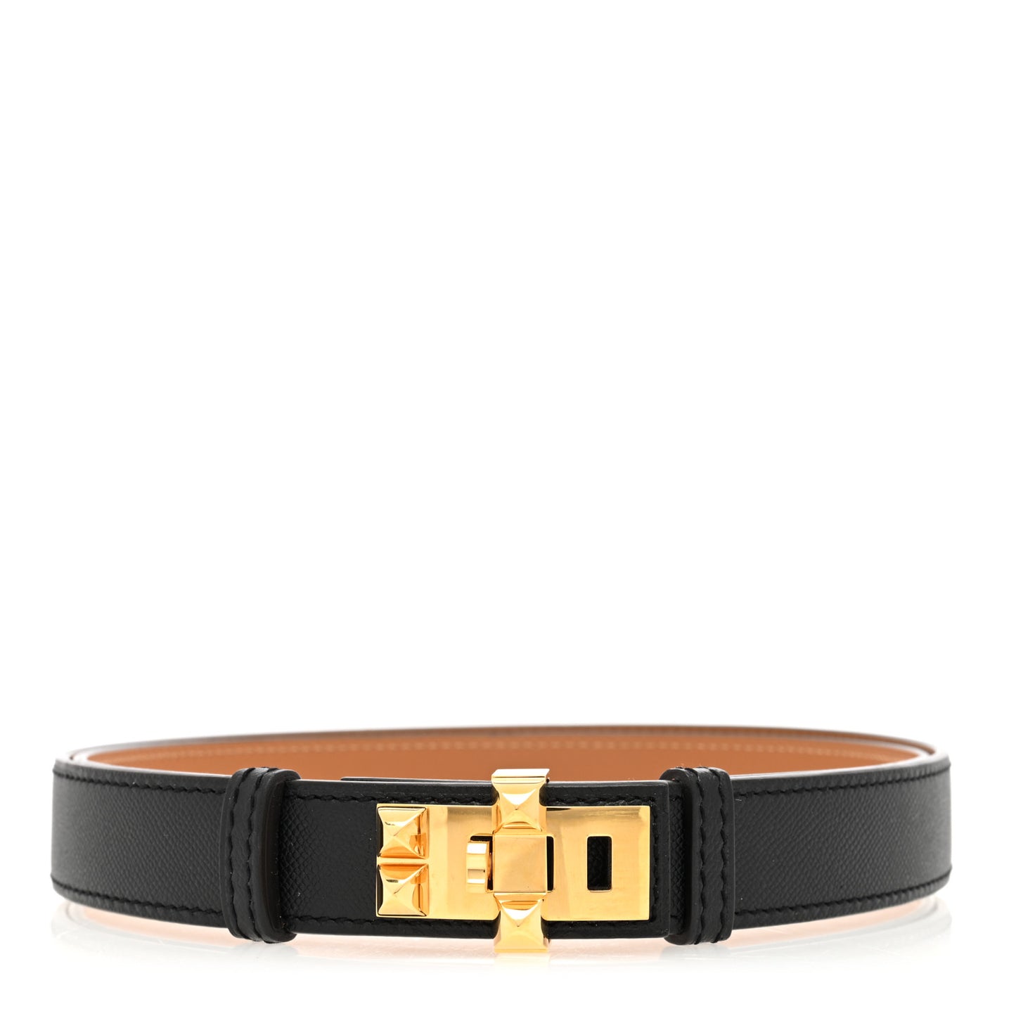 Epsom Swift 24mm Collier De Chien Belt Black Gold