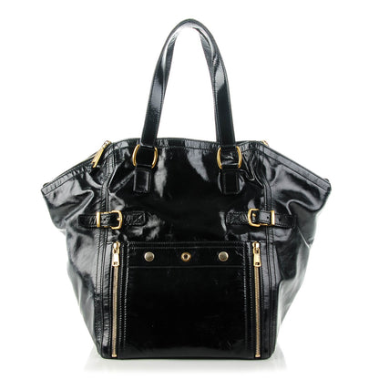Saint Laurent Textured Patent Large Downtown Tote Black 1 of 7