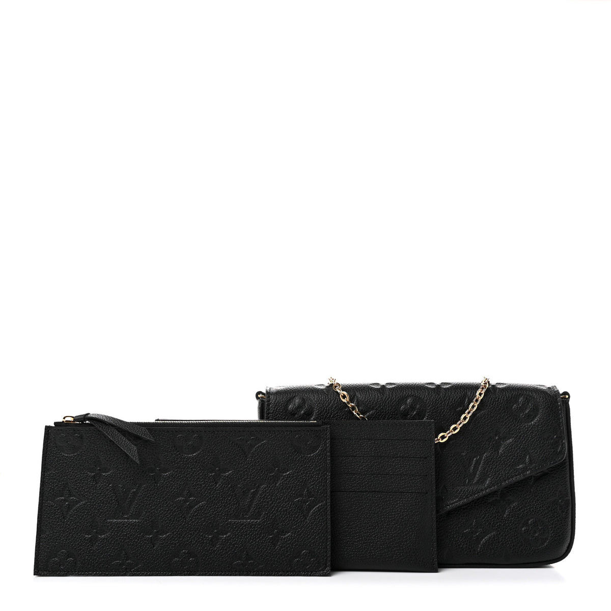 Louis Vuitton Empreinte Pochette Felicie Chain Wallet Black 3 of 11