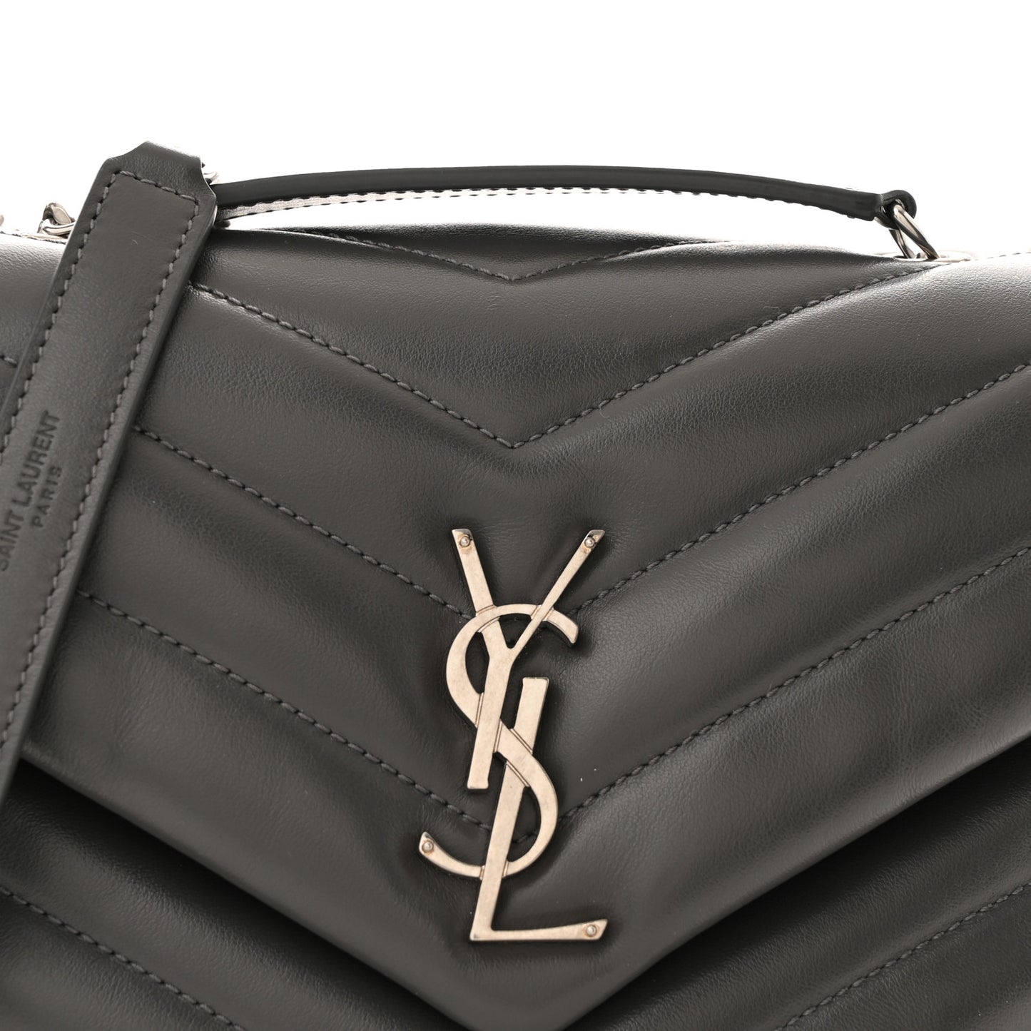 Calfskin Y Quilted Monogram Small Loulou Chain Satchel Storm