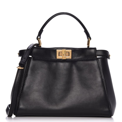Fendi Nappa Mini Peekaboo Iconic Satchel Black 1 of 8
