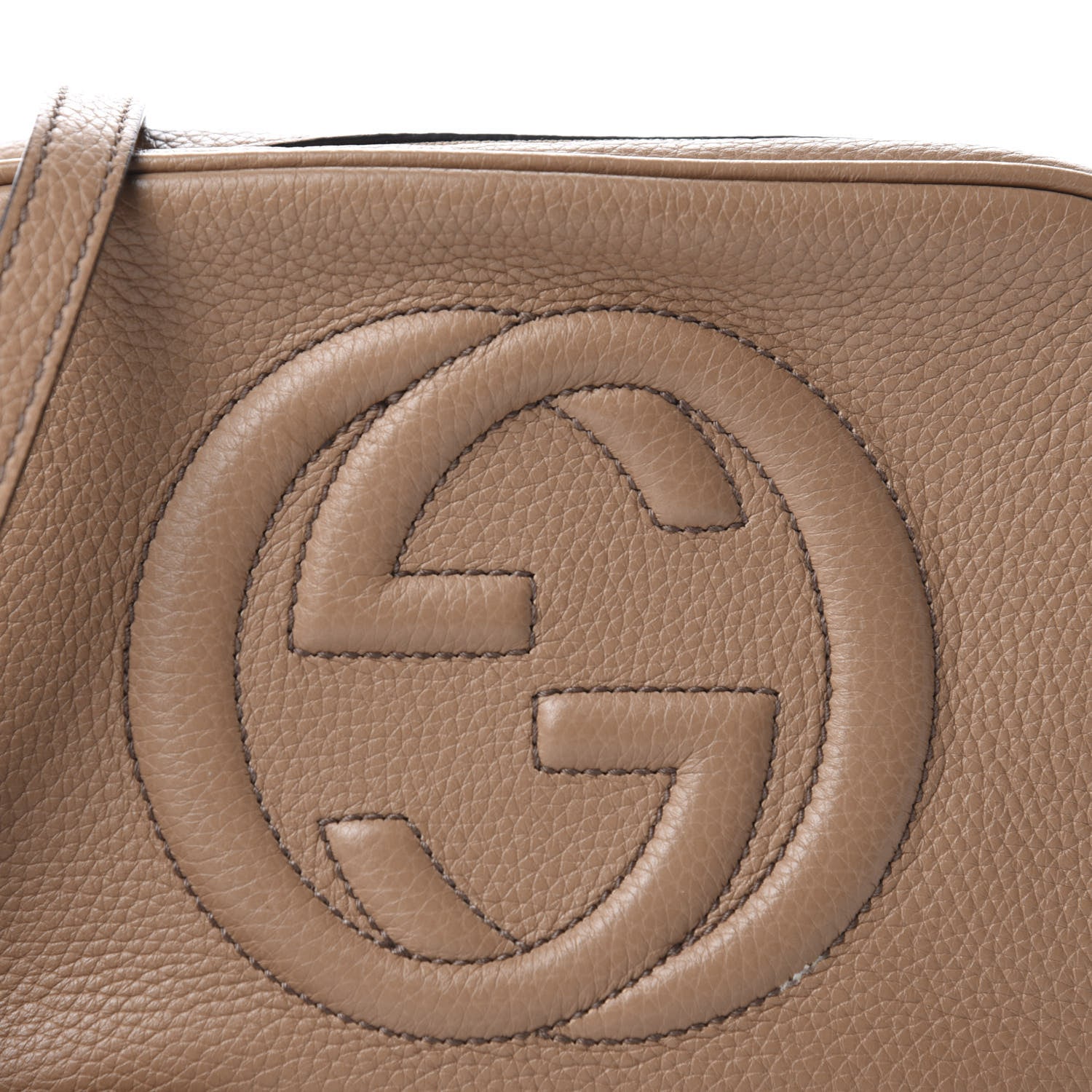 Gucci Pebbled Calfskin Small Soho Disco Bag Camelia 11 of 12