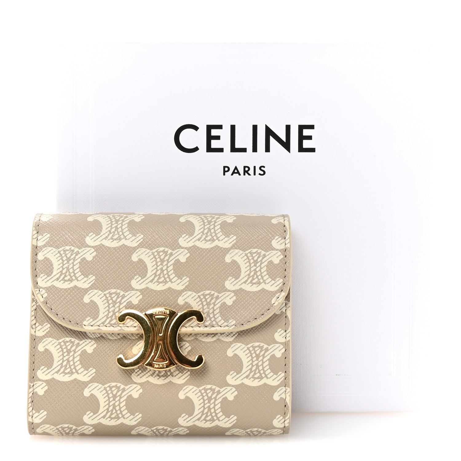 Celine Triomphe Canvas Small Triomphe Wallet White 8 of 8