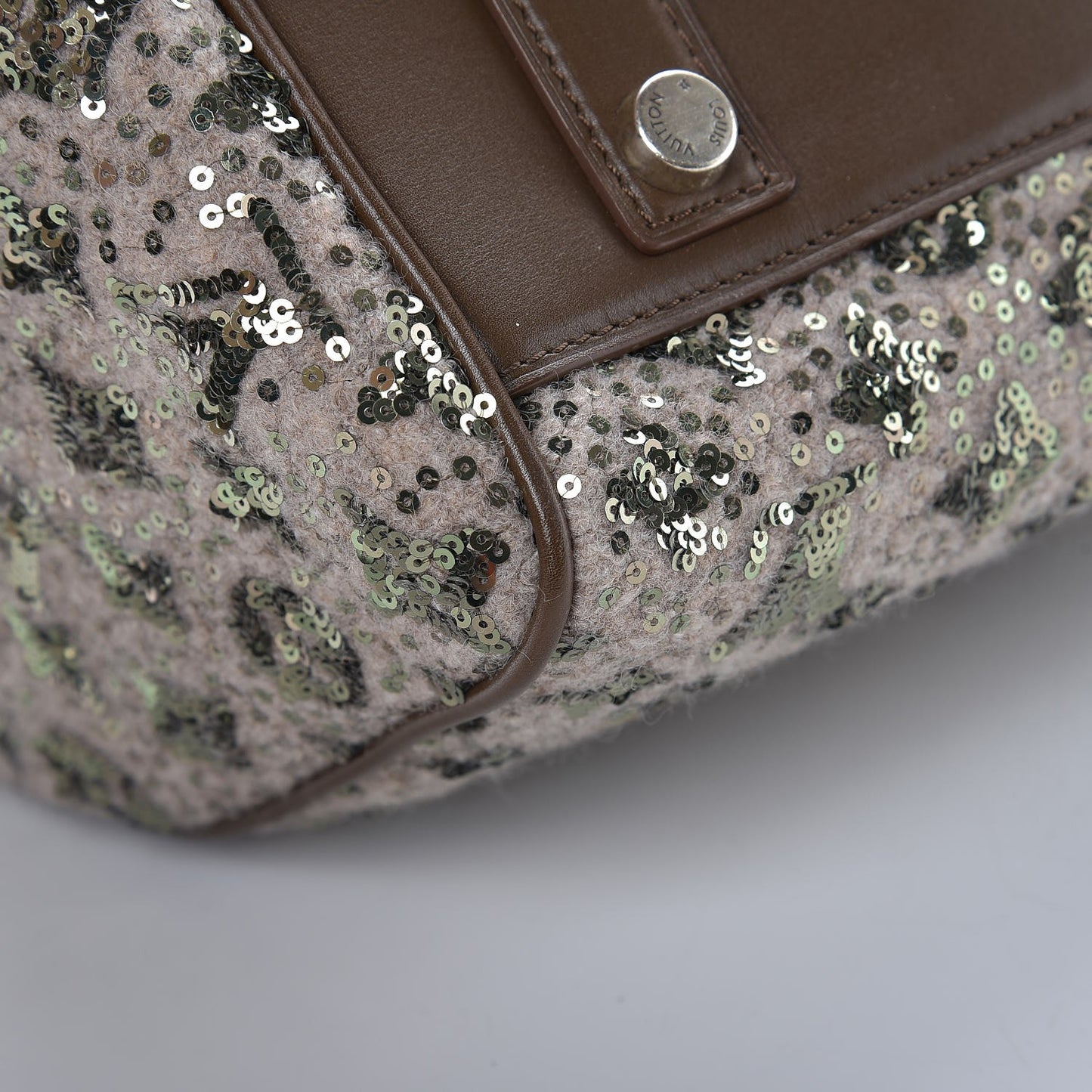 Sequin Monogram Sunshine Express Speedy Kaki