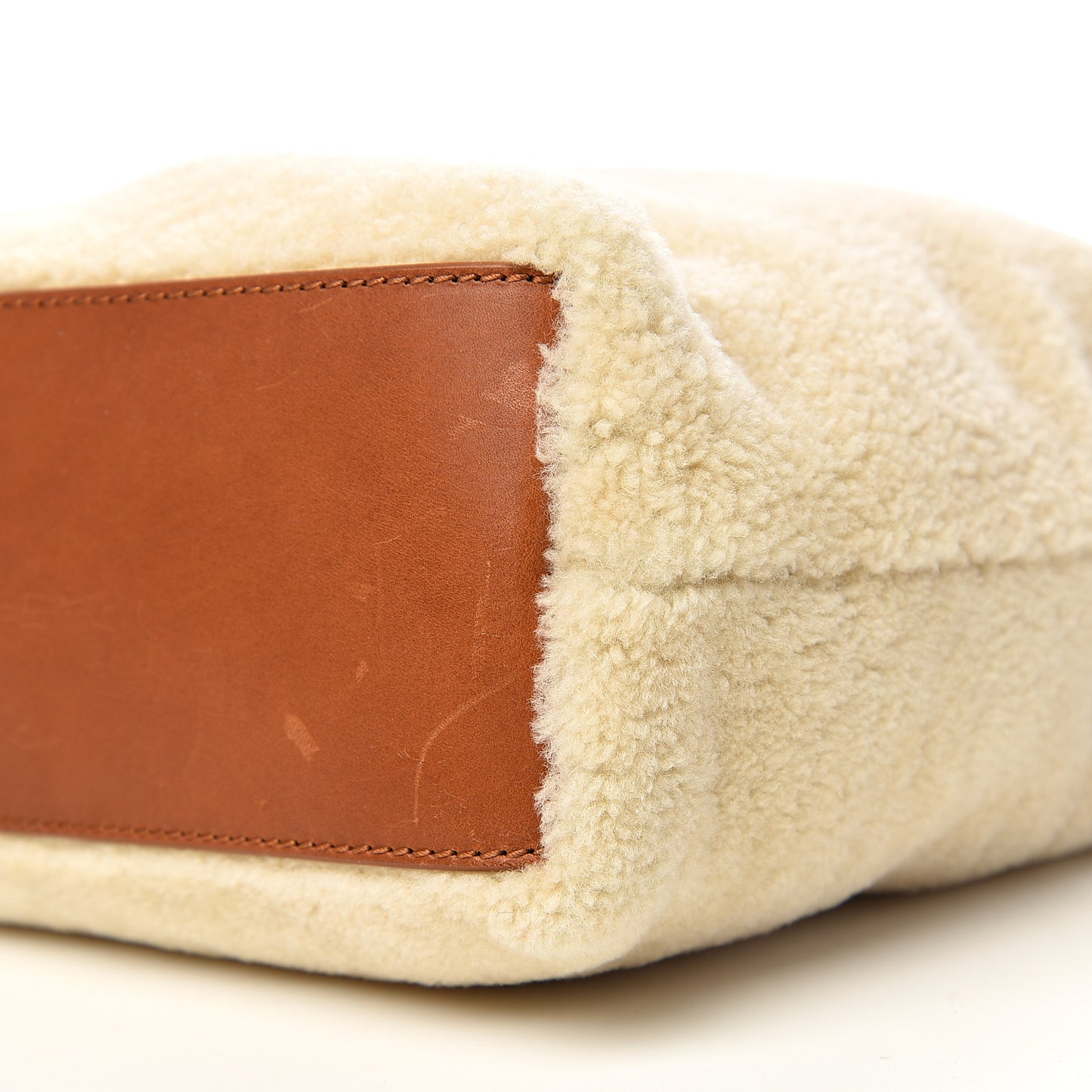 Shearling East West Tote Natural