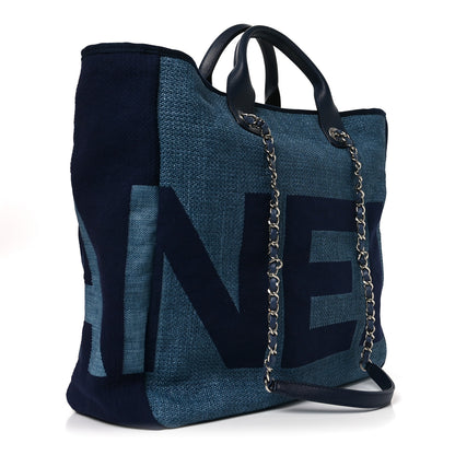 Chanel Canvas Large Shopping Tote Dark Blue 3 of 10