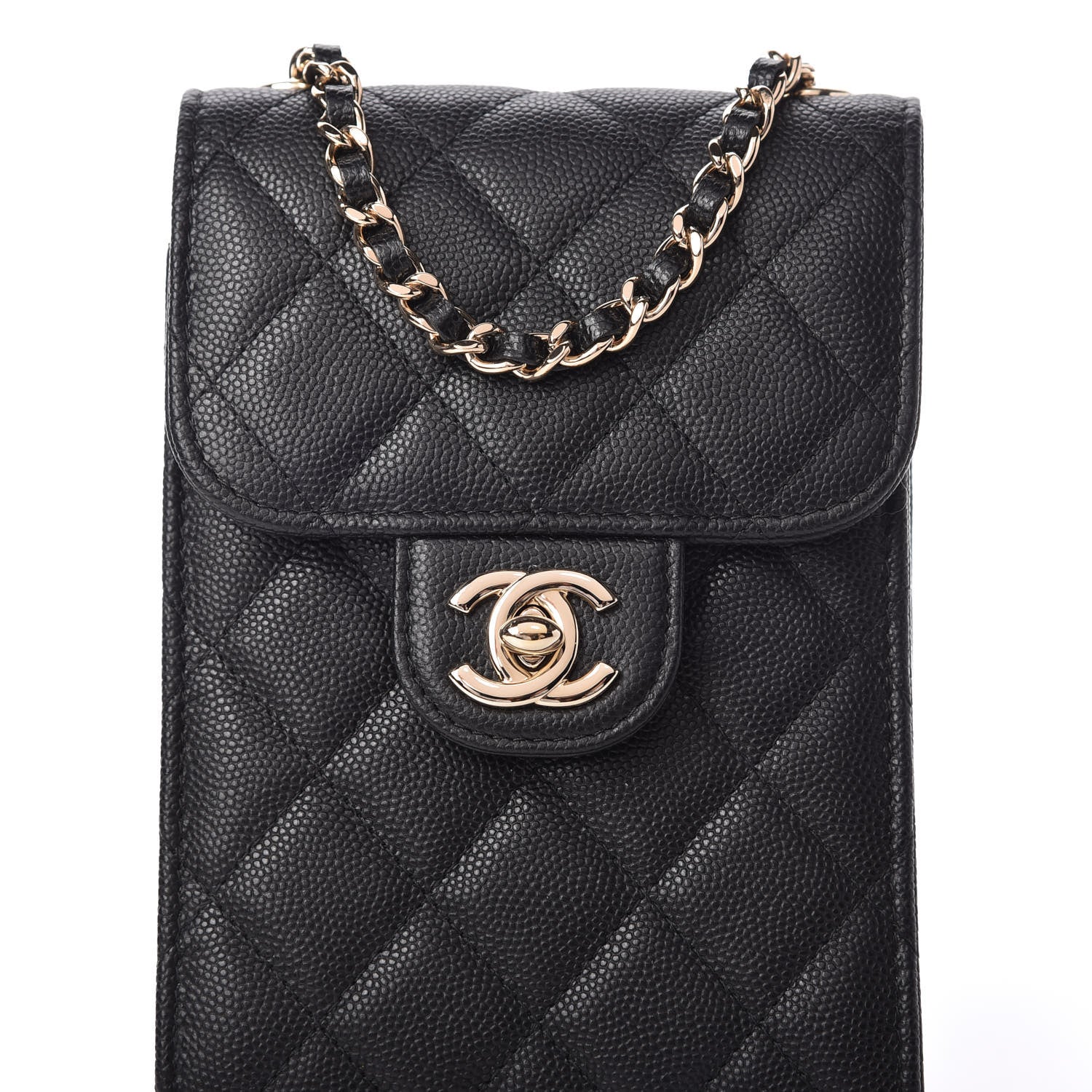 Chanel Caviar Quilted Classic Phone Holder Black 11 of 12
