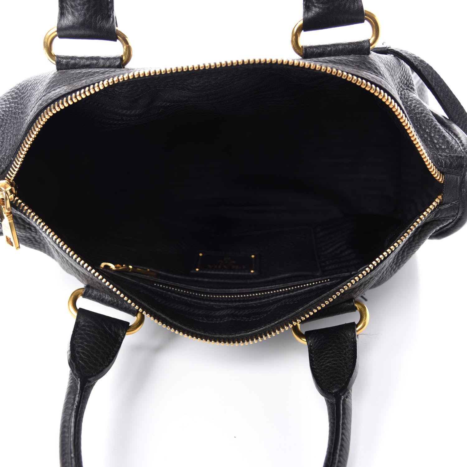 Prada Vitello Daino Shopping Satchel Black 5 of 14