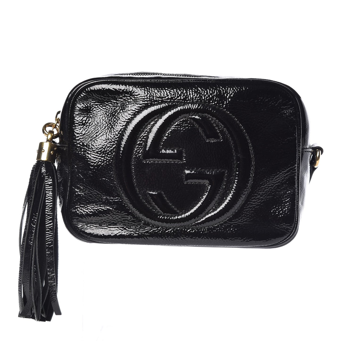 Soft Patent Small Soho Disco Bag Black