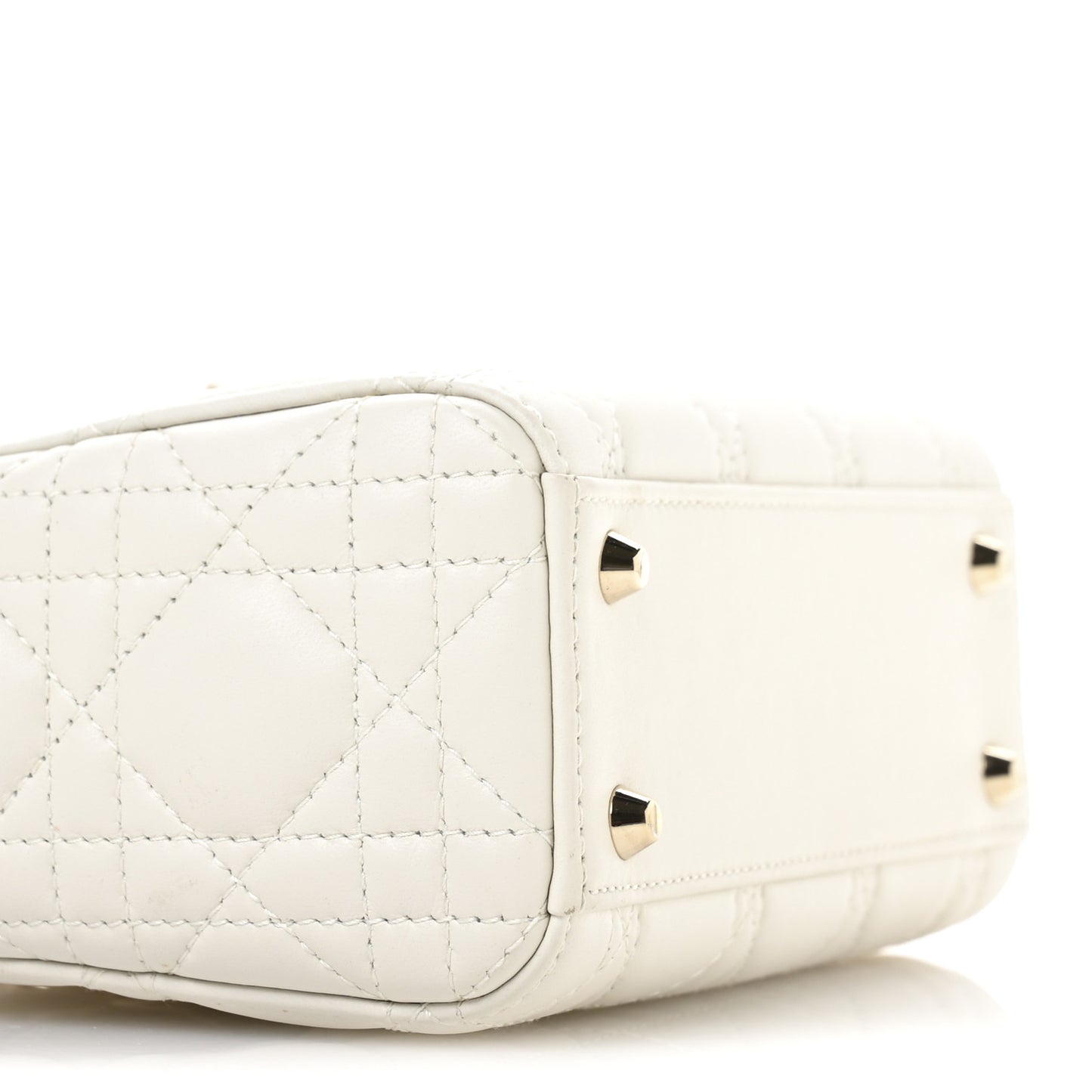 Lambskin Cannage Mini Lady Dior White