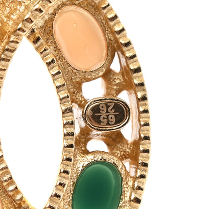 Chanel Calfskin Gripoix Poured Glass Along The Nile CC Belt 80 32 Black Gold Orange 3 of 5