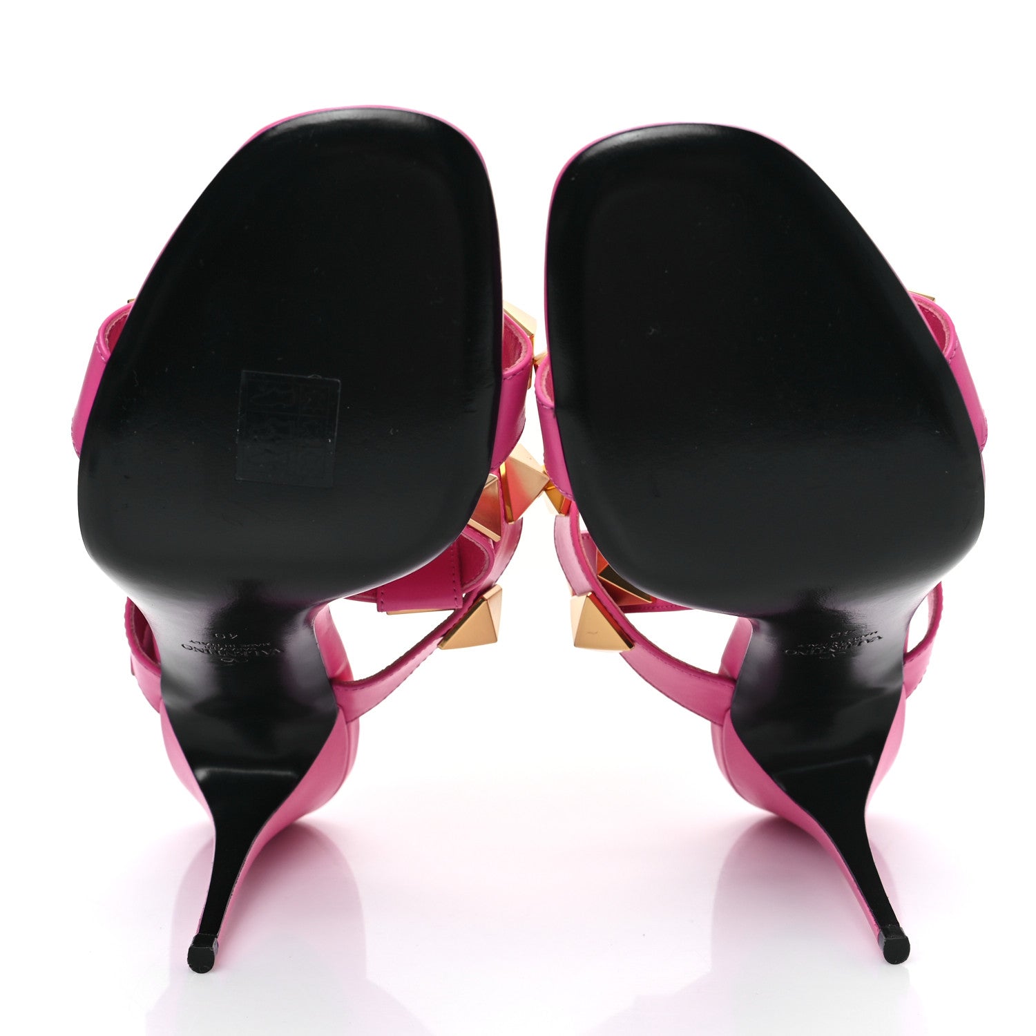 Valentino Garavani Calfskin Roman Stud Ankle Strap 100mm Sandals 40 Feminine Pink 5 of 9