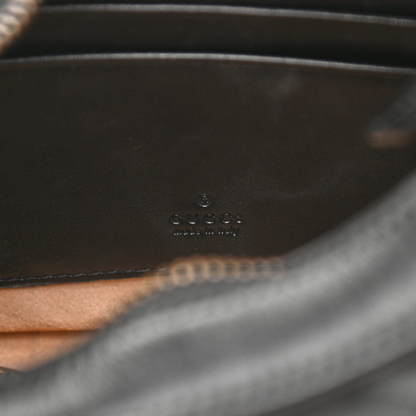 Calfskin Matelasse Chevron Mini GG Marmont Half Moon Hobo Black